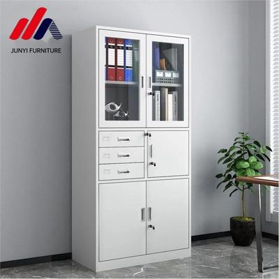 Facile d'assemblage Armoires de bureau avec serrures et portes en verre Construction en métal lourd